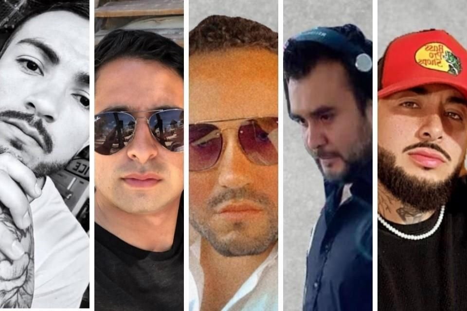 Diego Tapia, Giovanni Arellano, Carlos Gómez, Rodrigo García y Jesús Arteaga, cinco de las 10 víctimas de la masacre en bar de Querétaro capital.