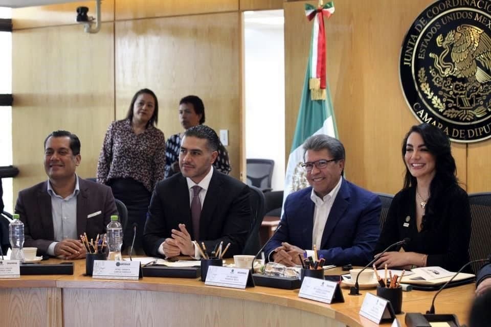 El Secretario de Seguridad, Omar García Harfuch, se reunió con integrantes de la Jucopo en San Lázaro.