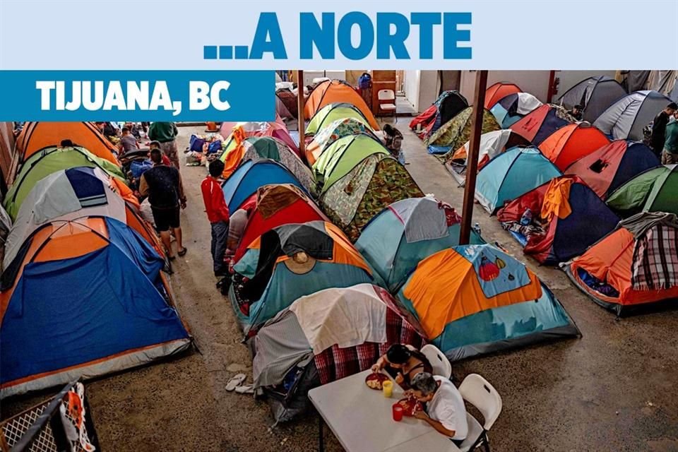 Migrantes llegaron a un campamento en Tijuana, BC, en espera de poder cruzar la frontera norte.