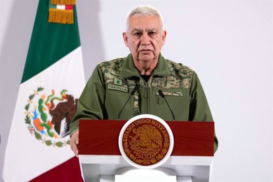 El General Secretario en la conferencia de prensa de este martes en Palacio Nacional.