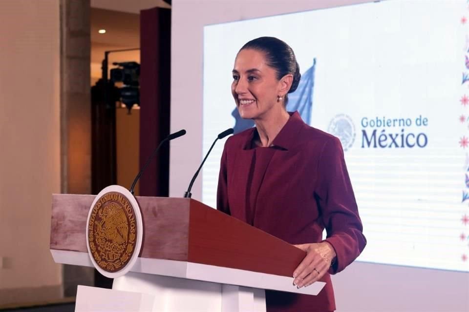 La Presidenta en su conferencia de este miércoles en Palacio Nacional.