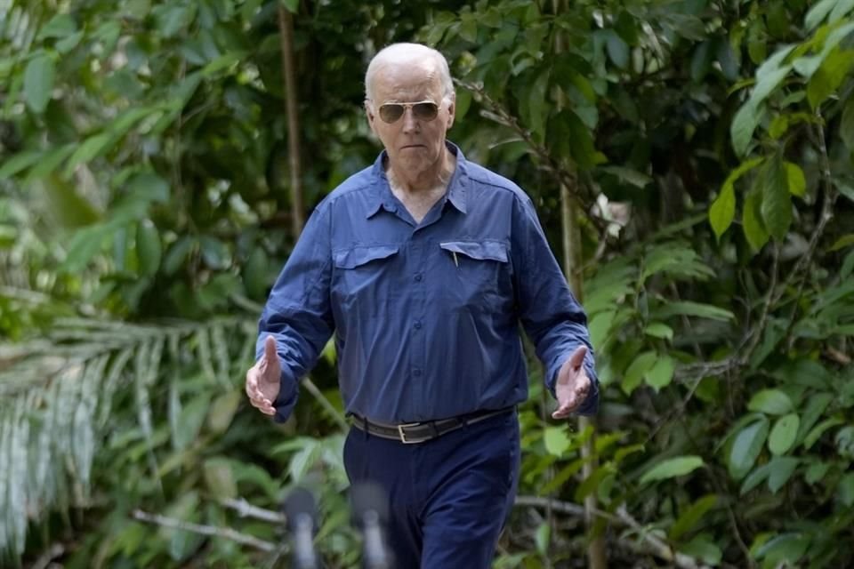 El Presidente de Estados Unidos, Joe Biden, durante una visita a la Amazonia el 17 de noviembre del 2024.