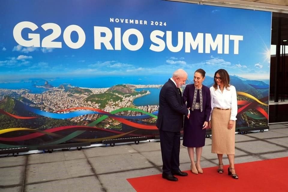 La gobernante mexicana fue recibida por el Presidente anfitrión de la Cumbre de Líderes del G20, Luiz Inácio Lula da Silva.