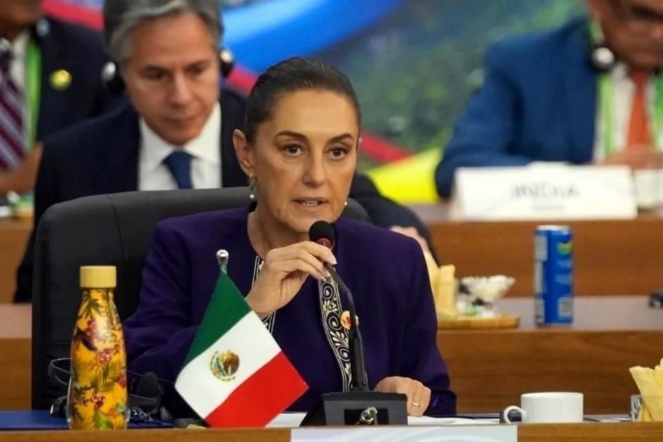 Sheinbaum planteó la agenda social mexicana, así como gastar menos en armas y más en el combate al hambre.