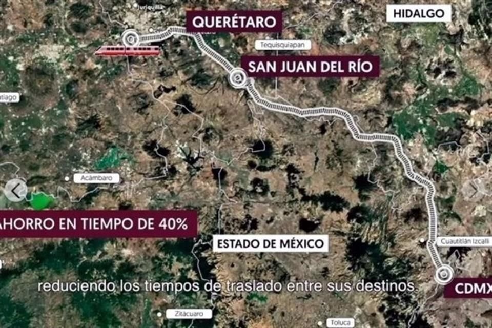 La Federación presentó el proyecto del tren de pasajeros México-Querétaro, con 225 kilómetros de longitud y el cual se planea esté listo en 2028.