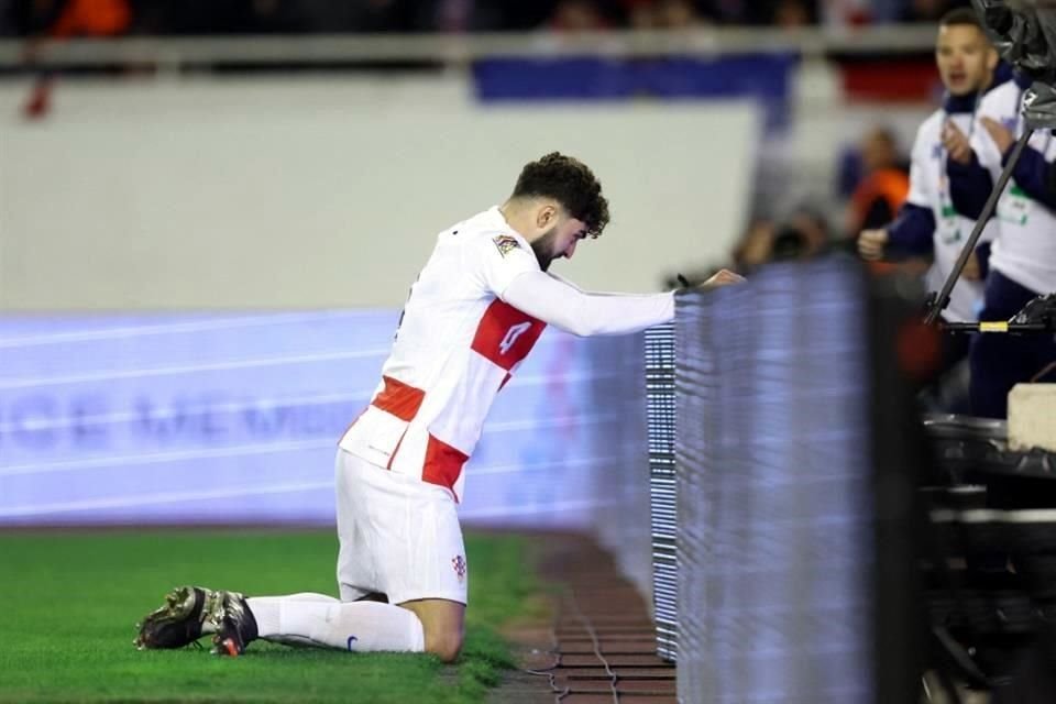 Así celebró el defensa Josko Gvardiol el gol del empate ante Portugal.