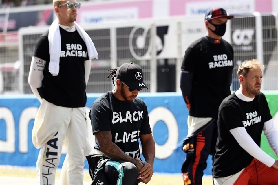 El británico provocó que más pilotos vistieran una playera en apoyo al movimiento Black Lives Matter, que busca denunciar y eliminar el racismo sistémico.