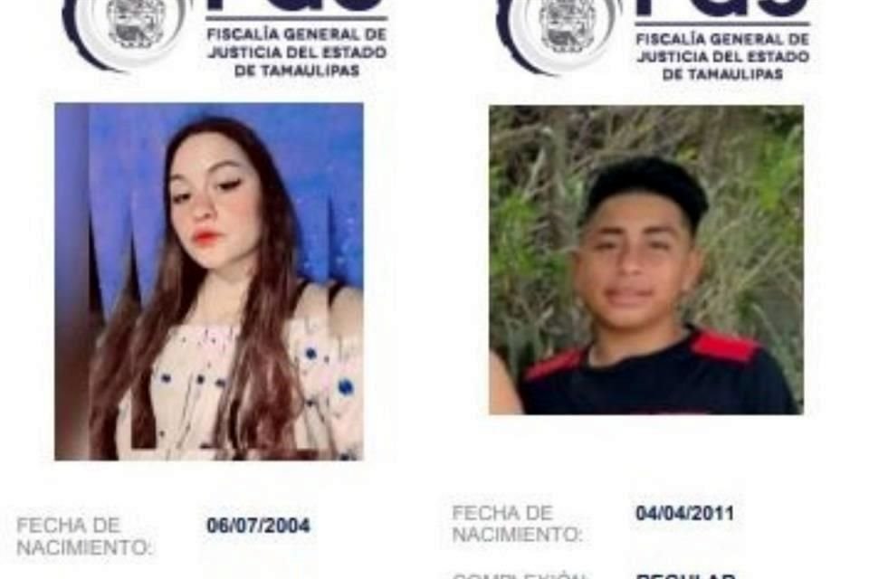 Brayan Javier Guevara Vázquez, de 13; y Brisa Damaris Requena Vázquez, de 20 años de edad, fueron vistos por última vez en San Fernando, Tamaulipas.