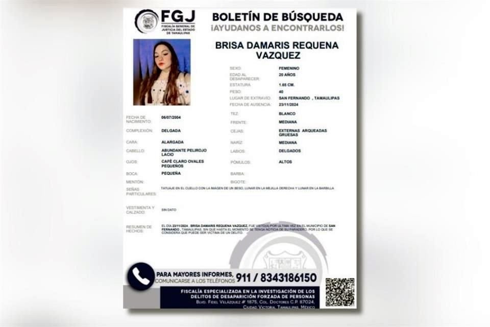 Brisa Damaris Requena Vázquez, de 20 años de edad.