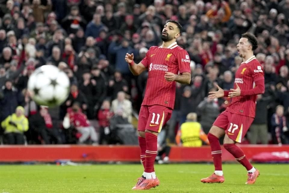 Mohamed Salah lamentándose fue falla desde los once pasos.