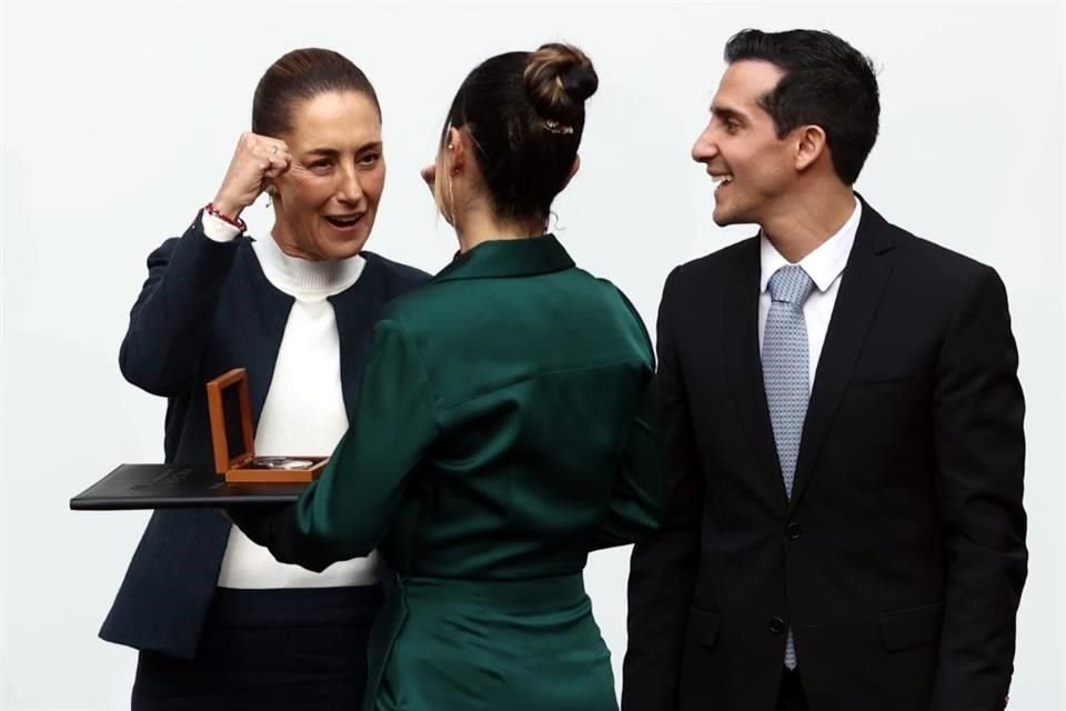 Claudia Sheinbaum mostró se mostró alegre durante el evento.