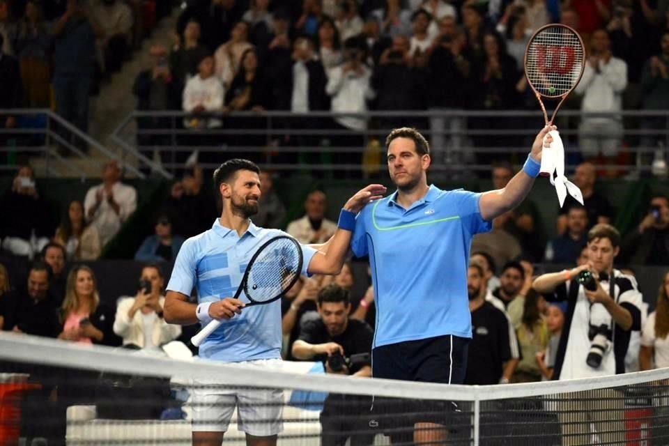 Novak Djokovic y Juan Martín del Potro celebraron juntos tras disputar su partido en Buenos Aires.