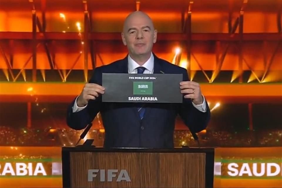 La Copa Mundial de Futbol de 2034 será en Arabia Saudita, anunció el presidente de la FIFA, Gianni Infantino.