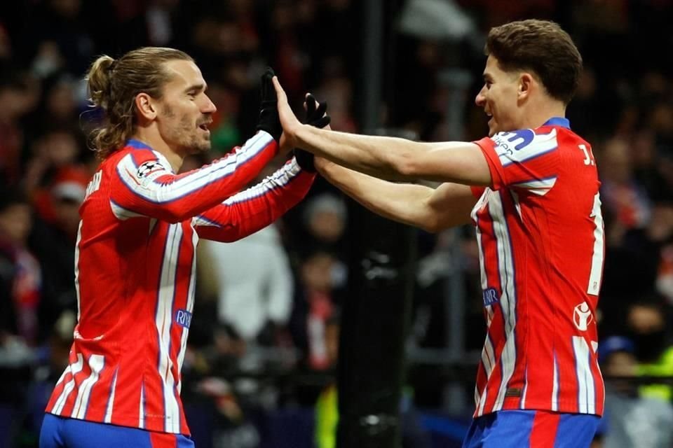 Antoine Griezmann marcó un doblete y Julián Álvarez completó la cuenta, en el triunfo del Atlético de Madrid en la Champions League.