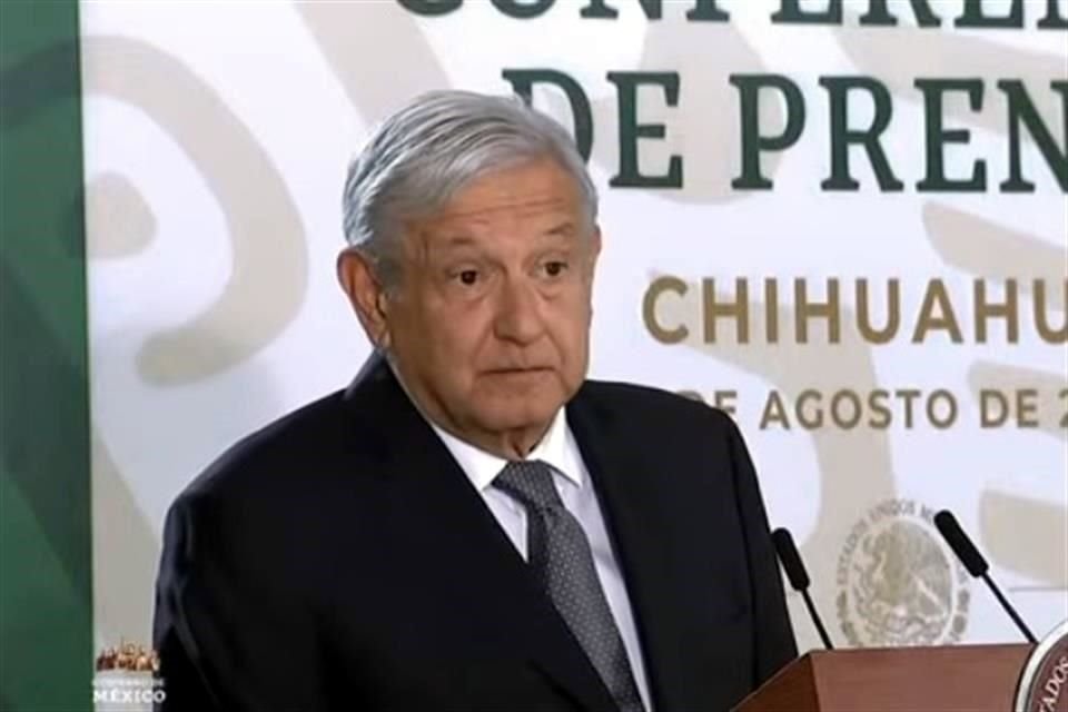 López Obrador en su conferencia de esta mañana desde Ciudad Juárez.