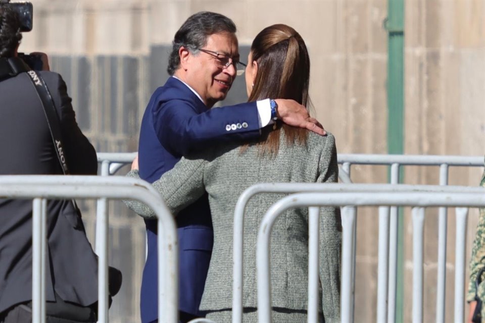 La Presidenta Claudia Sheinbaum recibió en Palacio Nacional a su homólogo de Colombia, Gustavo Petro.