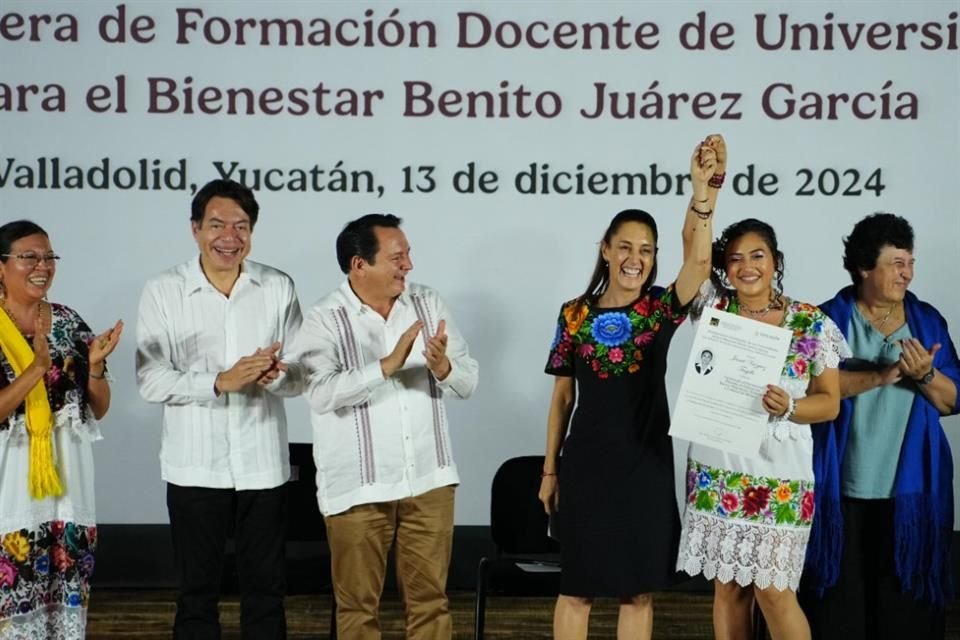 La Presidenta Claudia Sheinbaum Pardo estuvo presente en el anuncio.