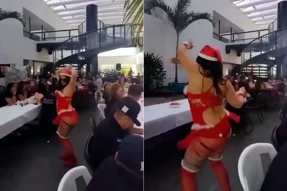 Los policías festejando con una bailarina exótica fueron criticados tras un video que se exhibió en redes sociales.