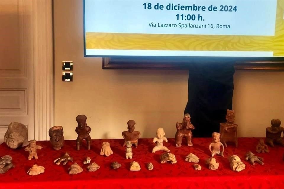 Las piezas fueron recuperadas en decomisos realizados por el Arma de Carabineros para la Tutela del Patrimonio Cultural de Italia en ciudades como Roma, Perugia, Udine, Ancona y Cosenza.