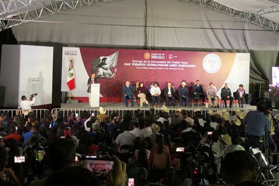 Ante Presidenta Sheinbaum, Gobernador tradicional de Vícam acusó retrasos en el Plan de Justicia para el Pueblo Yaqui, impulsado por AMLO.