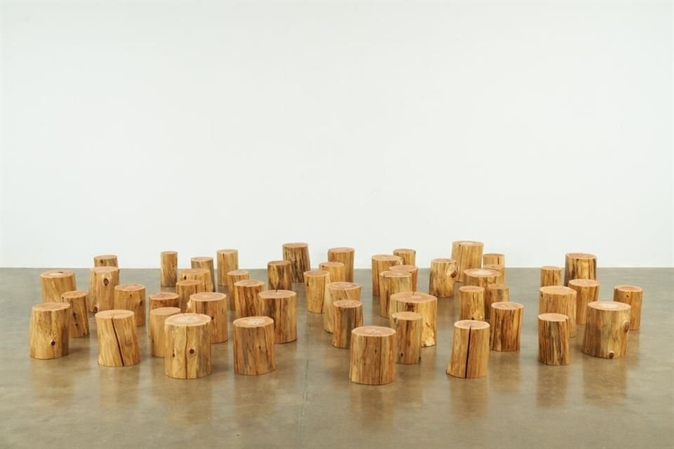 Maya Lin, 'Ghost Forest Baseline Y', 2022. Uno de los ejemplos de paisajes escultórico que exhibe la muestra.