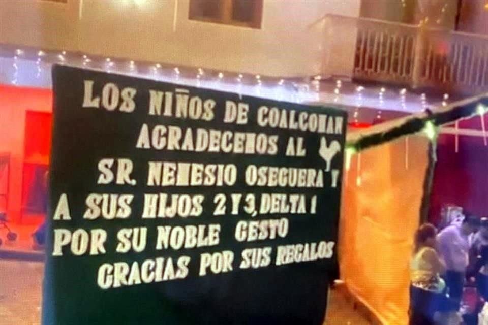 Gobierno emecista de Coalcomán, Michoacán, agradeció a Nemesio Oseguera 'El Mencho', líder del CJNG, por regalos de Navidad a niños.