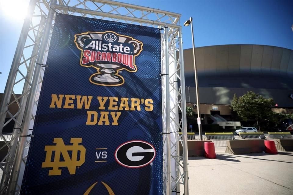 El Superdome de Nueva Orleans es la sede del Sugar Bowl entre Notre Dame y Georgia, partido que se aplazó para mañana a las 19:45 horas.