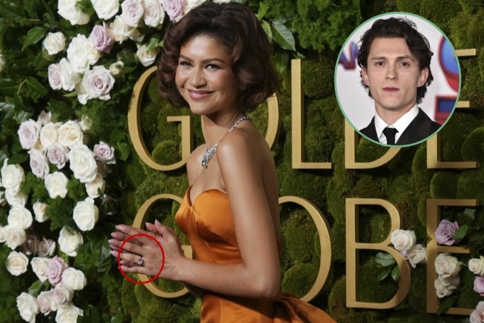 Tras usar un enorme anillo en su mano izquierda en los Globos de Oro, varios medios reportan que Zendaya sí se comprometió con Tom Holland.