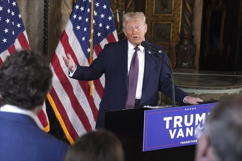 El Presidente electo de Estados Unidos, Donald Trump, durante una conferencia de prensa en Mar-a-Lago, el 7 de enero del 2025.