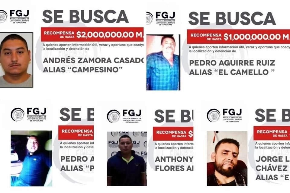 El Gobierno de Tamaulipas identificó a los líderes delictivos, así como la cifra de la recompensa que ofrece por ellos.