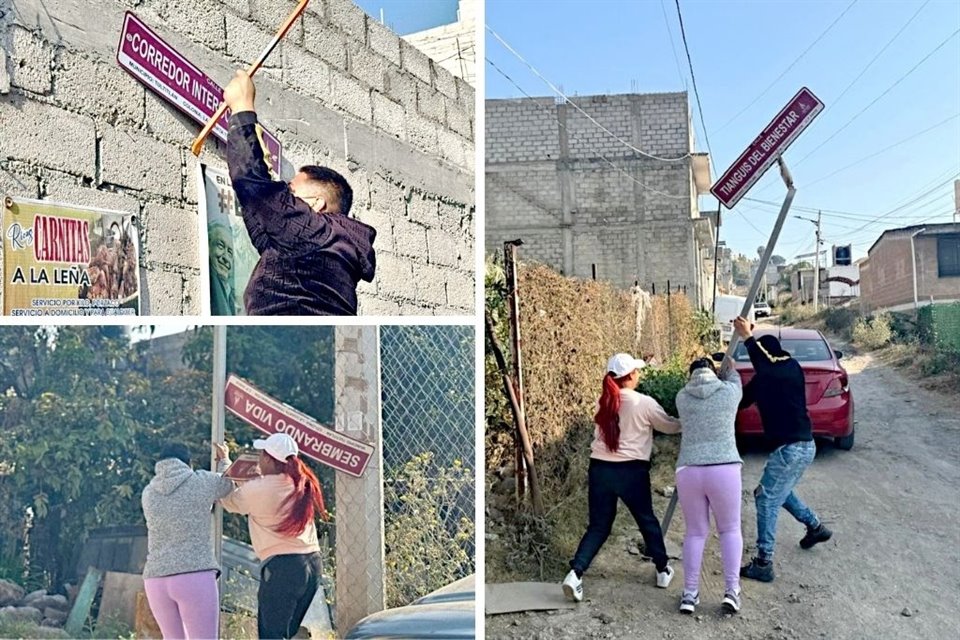 Vecinos de la llamada Colonia Cuarta Transformación decidieron retirar la nomenclatura que hace referencia al partido en el poder. 