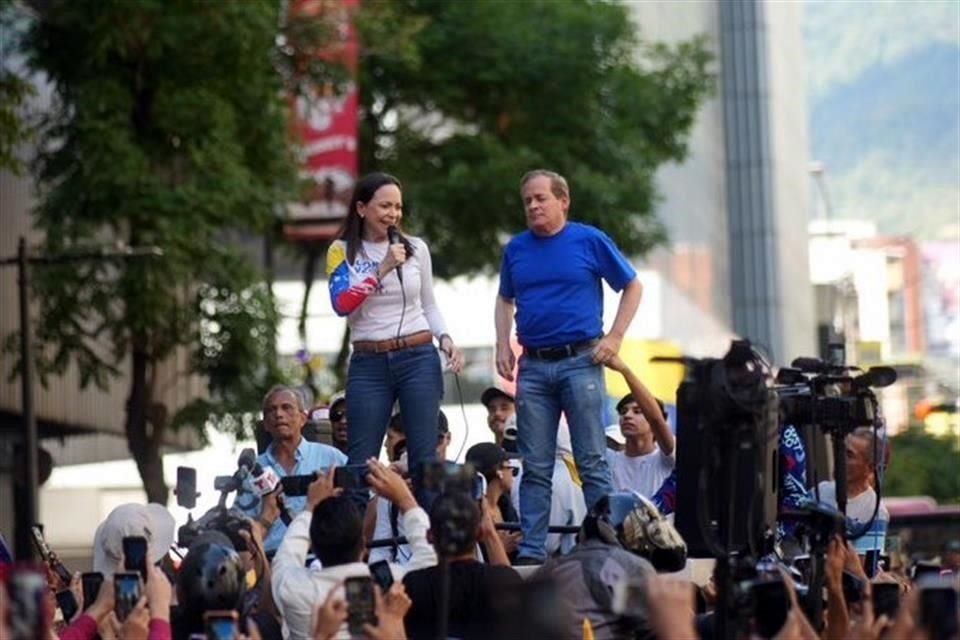 María Corina Machado, durante su discurso en el municipio del Chacao.