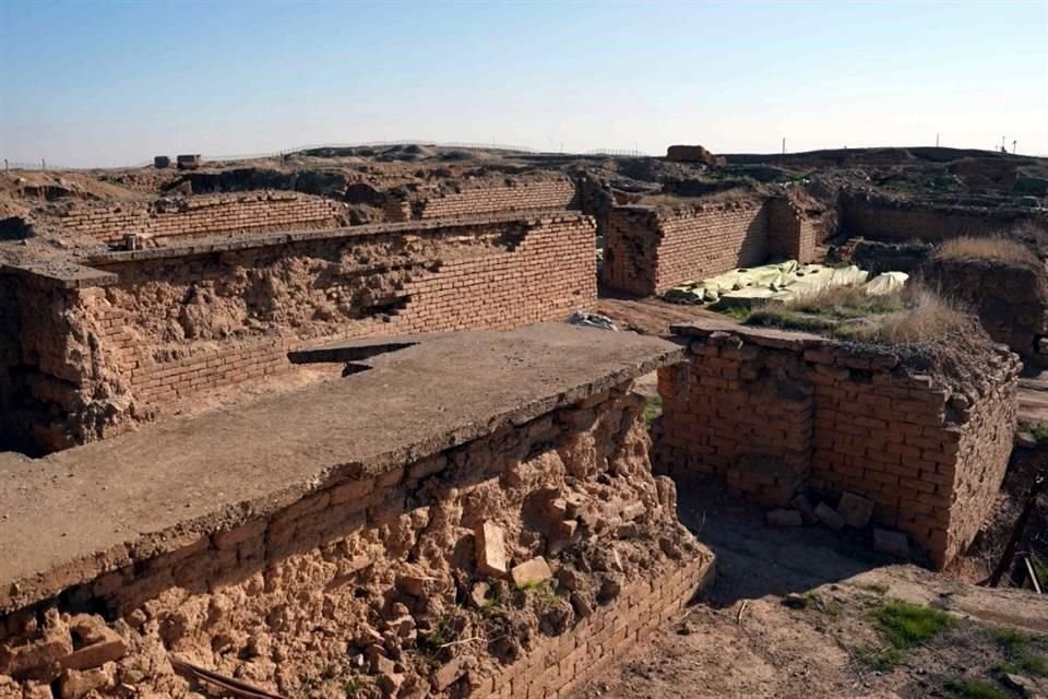 Así lucen los restos del templo de Nabu, el dios mesopotámico de la sabiduría y la escritura, de 2 mil 800 años de antigüedad.