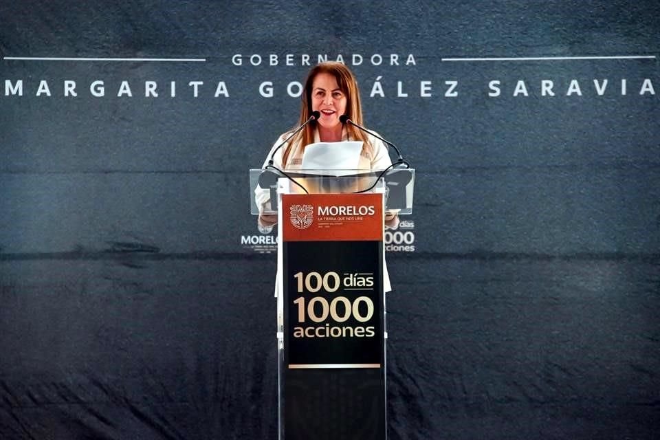 Margarita González, Gobernadora de Morelos indicó que presentará denuncias por irregularidades halladas con su antecesor, Cuauhtémoc Blanco.