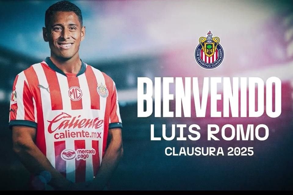 Luis Romo ya fue confirmado como refuerzo de las Chivas; debutaría con los rojiblancos en la Jornada 2.