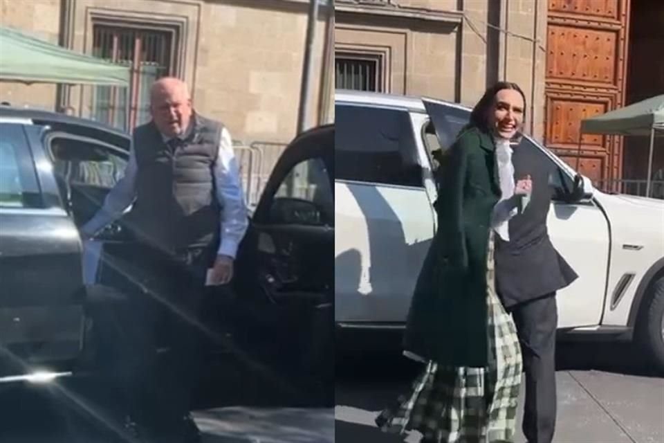 Claudio X. González Laporte y Altagracia Gómez a su llegada a Palacio Nacional.