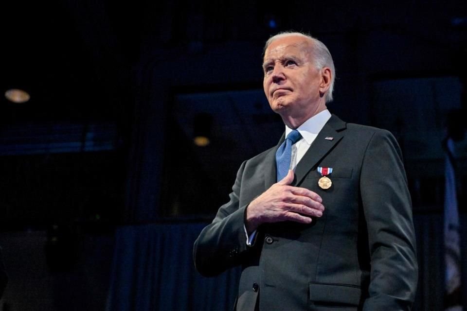 El Presidente de Estados Unidos, Joe Biden, tras recibir una medalla en Arlington, Virginia, el 16 de enero del 2025.