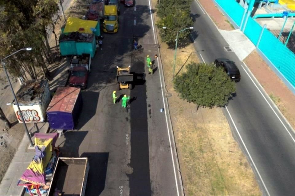 Entre los baches atendidos, se encuentran los reportados a través de redes sociales.