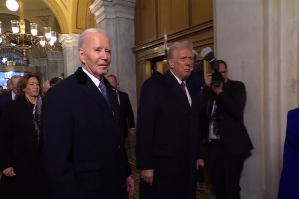 Joe Biden y Donald Trump a su llegada al Capitolio. 