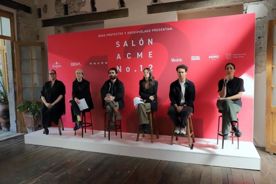 Ana María Magaña, Ana Castella, Álvaro Ugarte, Julieta Gil, Antonio Vilches y Zazil Barba durante la presentación de Salón ACME.