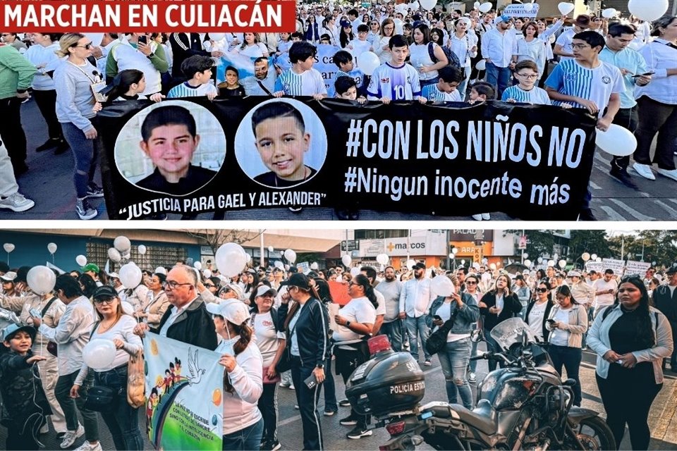 La marcha, convocada en la escuela en donde estudiaban los niños, tuvo eco entre la ciudadanía.