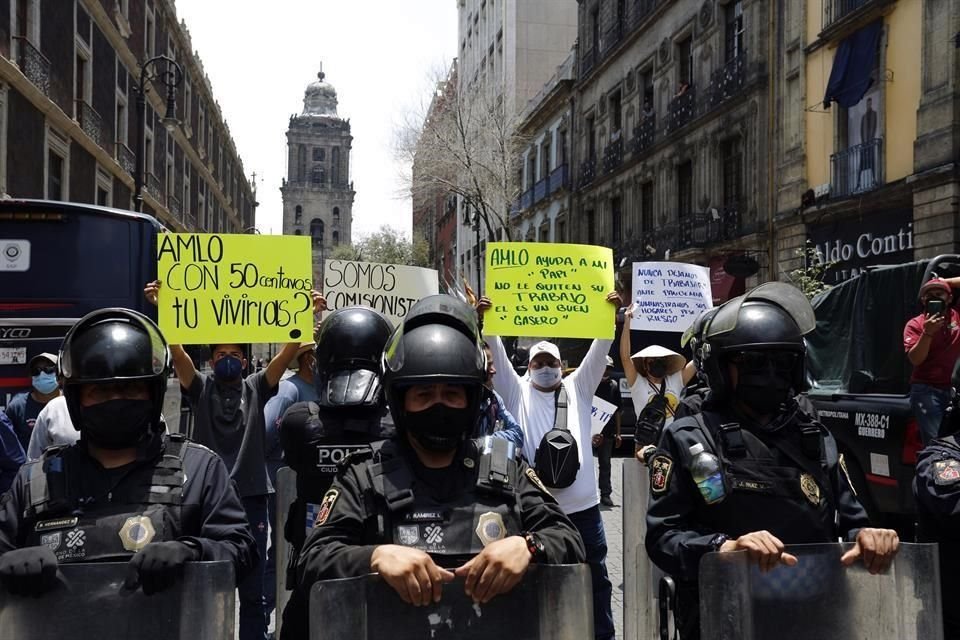 Los gaseros se manifestaron en el Centro Histórico de CDMX.