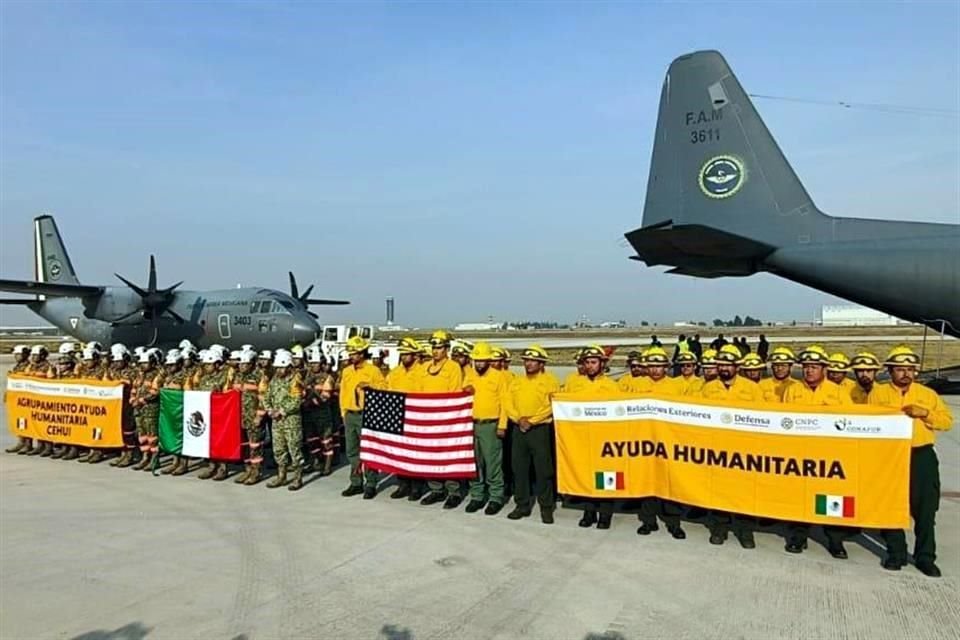 La delegación de Ayuda Humanitaria 'Cehui' arribó al país tras colaborar en la extinción de incendios en California, Estados Unidos.