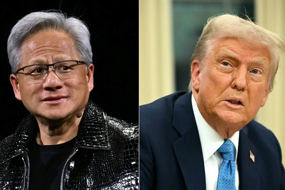 El director general de Nvidia y el presidente Trump se reunieron por primera vez en la Casa Blanca, el viernes 31 de enero de 2025.