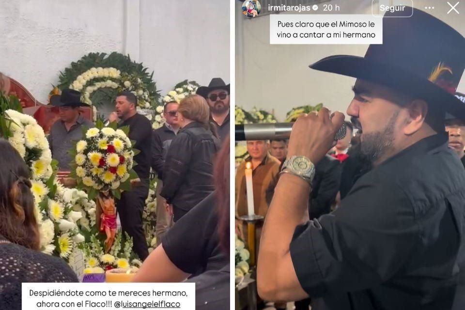 'Pues claro que el Mimoso le vino a cantar a mi hermano', publicó Irma Rojas en su cuenta de Instagram donde posteó varias imágenes del velorio.