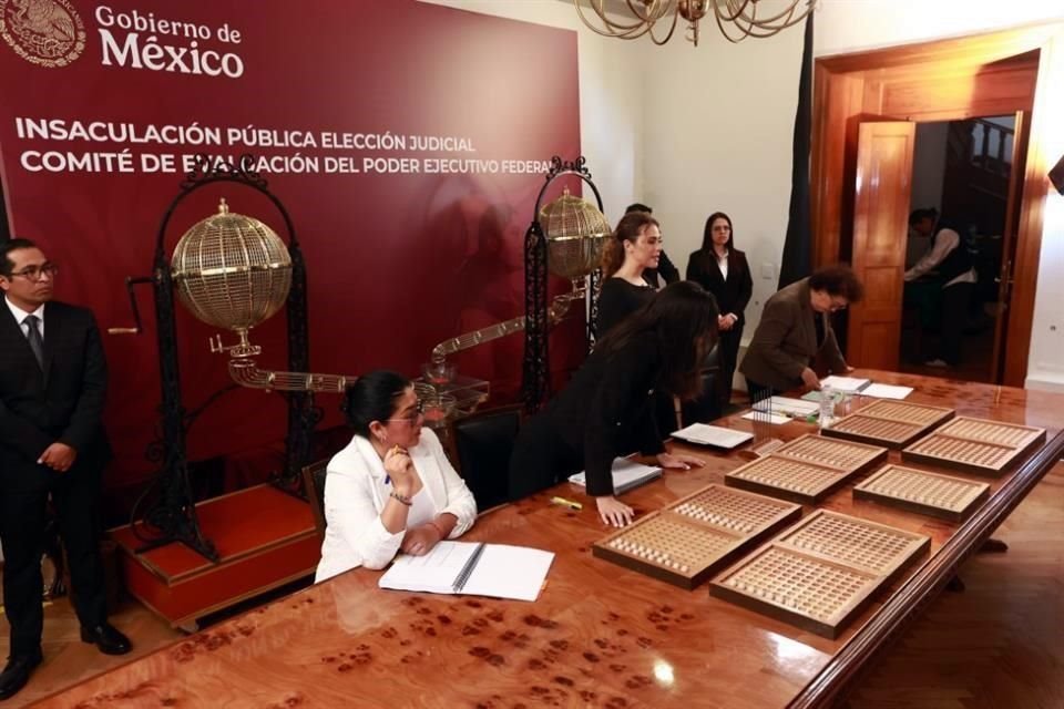 Los preparativos para la insaculación de candidatos del Poder Ejecutivo a la elección judicial.