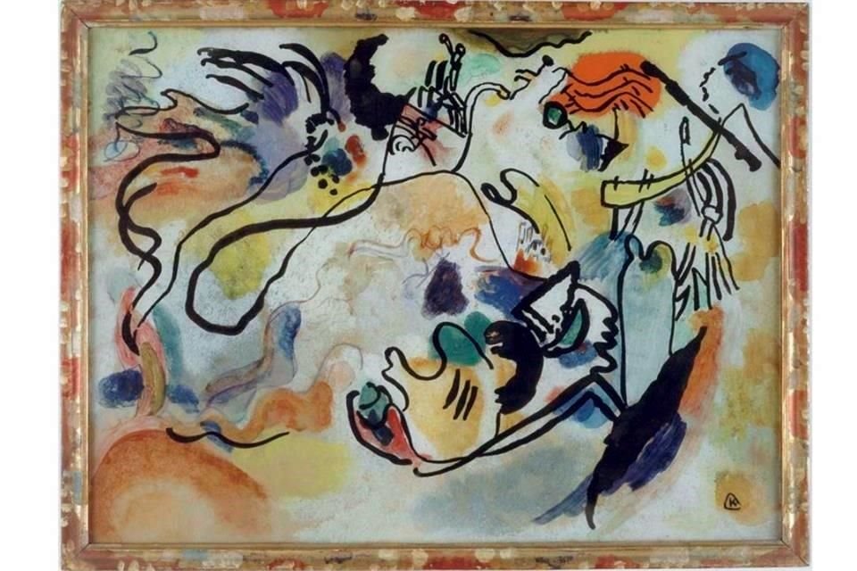 Del pintor Vassily Kandinsky se exhibe 'Día del juicio final (1912)'. La muestra permanecerá en la Biblioteca Nacional de Francia hasta el 8 de junio.