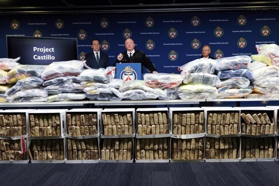 La Policía de Toronto incautó unos 830 kilogramos de drogas ilegales a mediados de enero pasado.