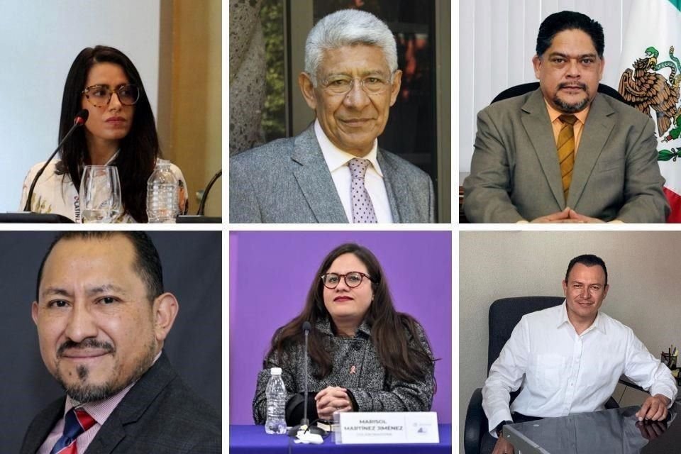 (Arriba) Luisa Adriana Greaves, José Gerardo Huerta y César Silva - Combate a la Corrupción. (Abajo) Marisol Jiménez, Raymundo Guzmán y Daniel Osorio - Atención a los Delitos Electorales.