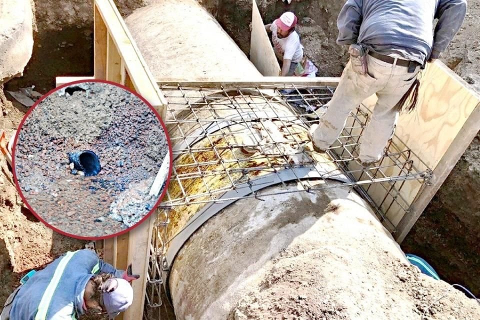 Al reparar una fuga de agua, las autoridades ubicaron una manguera de una toma hechiza.